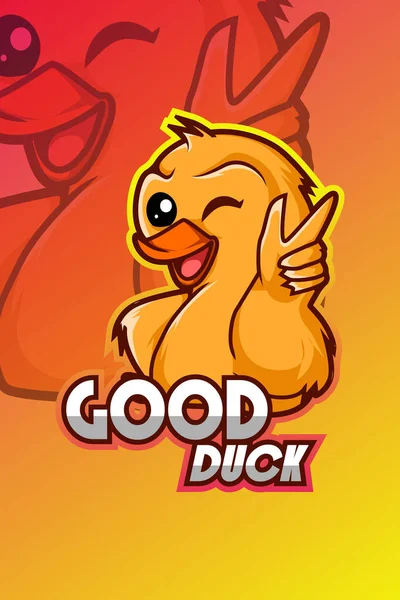Duck Λογότυπο Αθλητική Απεικόνιση — Διανυσματικό Αρχείο