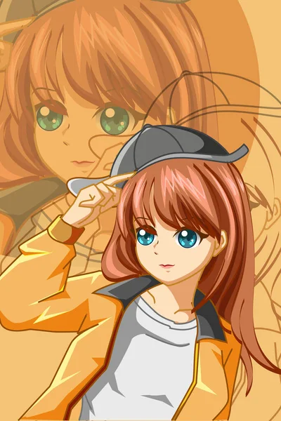 Garota de anime com longos cabelos loiros usando um chapéu de bruxa ai  generativa