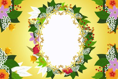 Altın arkaplan resimli düz laleler