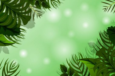 Düz canlandırıcı tropikal yaprak arkaplanı