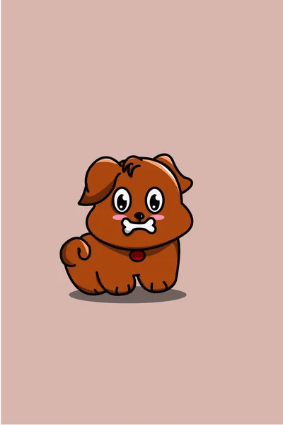 Симпатичная Собака Карикатурой Кости — стоковый вектор
