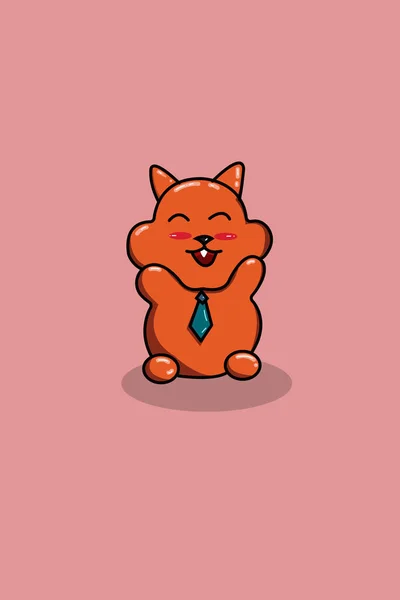 Cute Szczęśliwy Chomik Zwierzę Kreskówki Ilustracja — Wektor stockowy