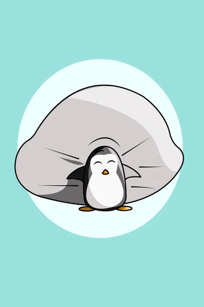 Χαριτωμένο Πιγκουίνος Ζώων Εικονογράφηση Κινουμένων Σχεδίων — Διανυσματικό Αρχείο