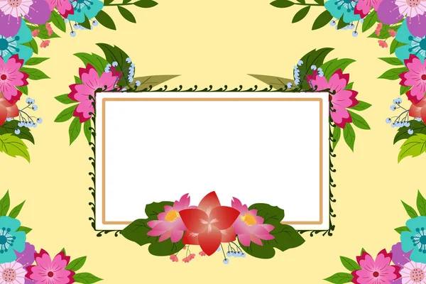 Flat Design Beautiful Flower Background — Stock Vector
