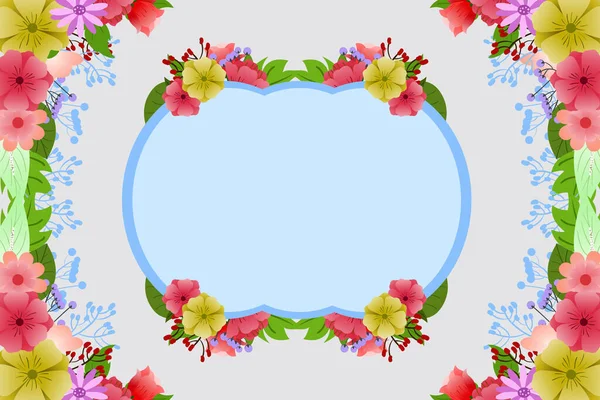 Плоский Весенний Цветок Красивый Дизайн Фона — стоковый вектор
