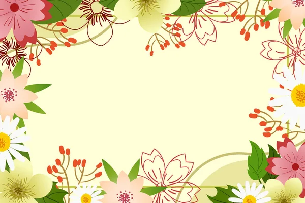 Επίπεδη Δροσιστική Σχέδιο Λουλούδι Φόντο — Διανυσματικό Αρχείο
