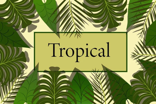 Fondo Tropical Cálido Plano Diseño — Vector de stock