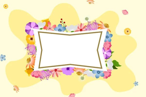 平面框架花卉背景设计 — 图库矢量图片