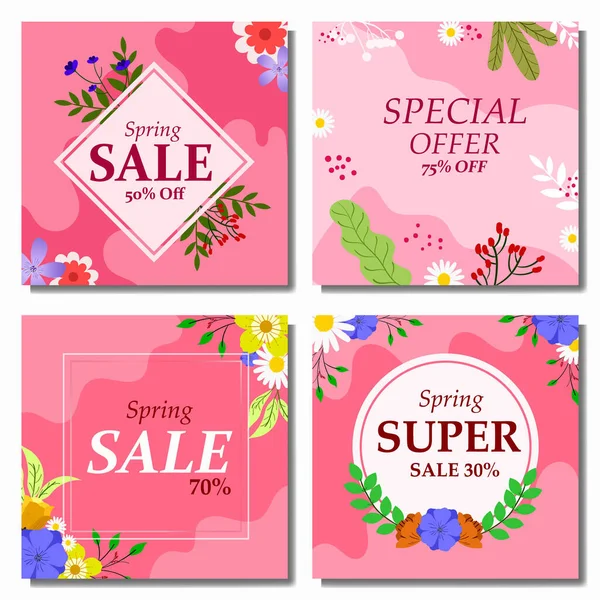Spring Sale Social Media Post — Stock Vector