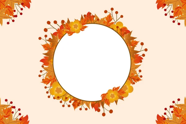 Flat Happy Autumn Design Background — Stock Vector