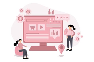 Dijital pazarlama düz tasarım