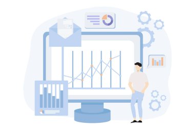 Dijital pazarlama düz tasarım