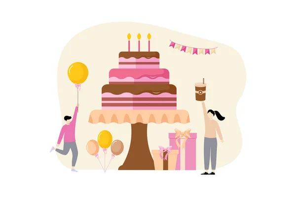 Birthday Party Flat Design — Stock Vector