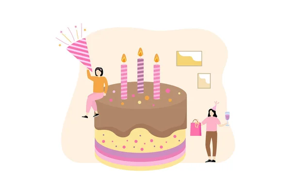 Birthday Party Flat Design — Stock Vector