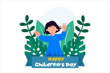 Mutlu Çocuk Günü Düz Tasarımı