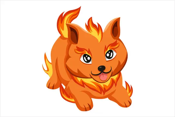 Cute Little Dog Character Illustration — Stock Vector