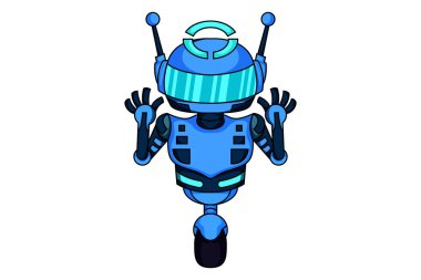 Robot Yardımcı Karakter Tasarım İllüstrasyonu