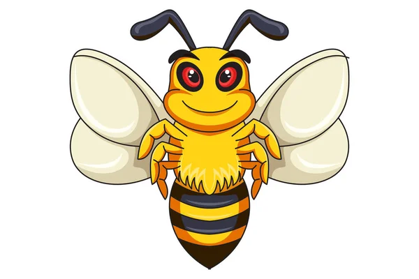 Cute Bee Character Design Illustration — Stock Vector