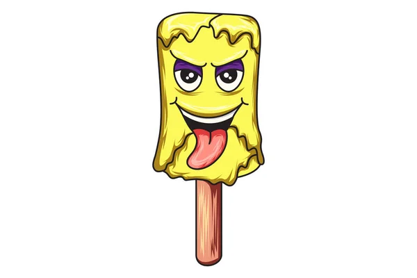 Scary Ice Cream Personaje Ilustración — Archivo Imágenes Vectoriales