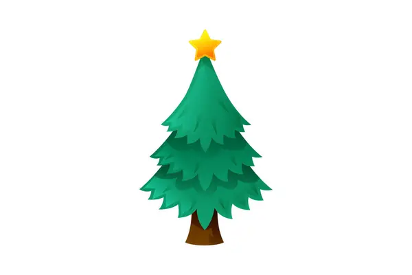云杉树圣诞贴纸设计 — 图库矢量图片