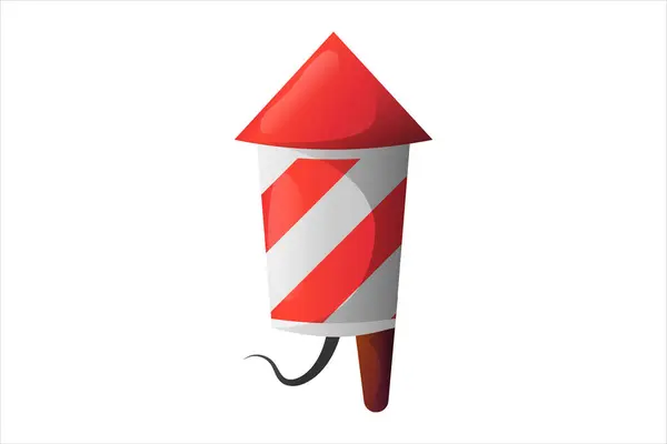 Red Firecracker Christmas Sticker Design — Stock Vector