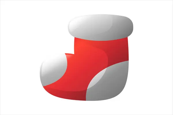 Red Christmas Sock Nálepka Design — Stockový vektor