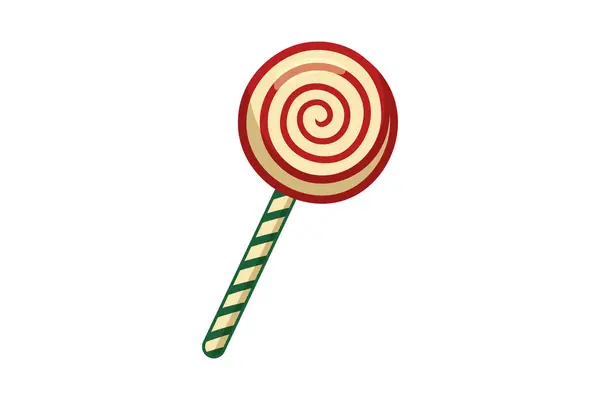Sweet Lollipop Candy Christmas Sticker — Stock Vector