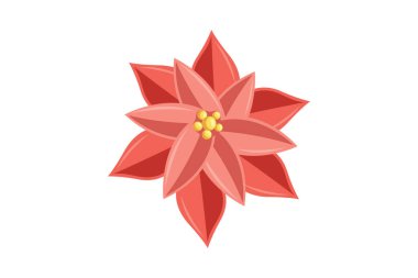 Kırmızı Çiçek Noel Dekorasyonu Etiketi