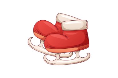 Kırmızı Buz Pateni Yılbaşı Etiketi