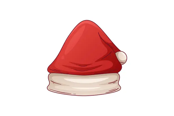 Κόκκινο Σάντα Καπέλο Χριστουγεννιάτικο Αυτοκόλλητο — Διανυσματικό Αρχείο