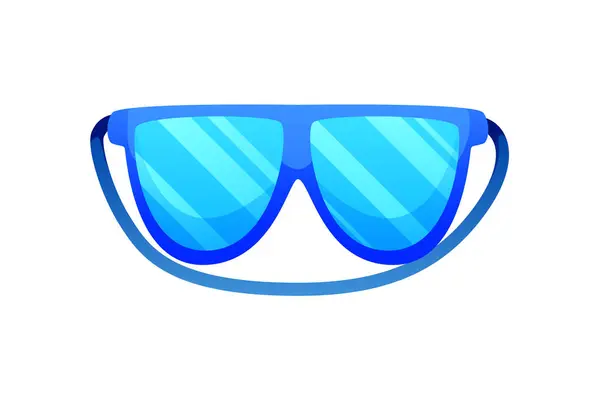 Gafas Nieve Azul Etiqueta Engomada Invierno — Vector de stock