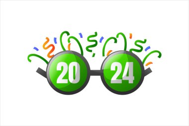 Gözlüklü Mutlu Yıllar 2024 Etiketi