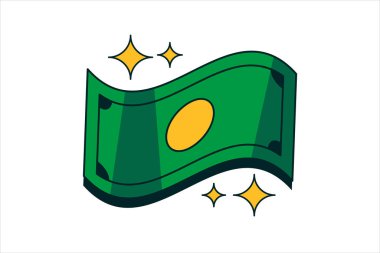 Para Retro Düz Etiket Tasarımı