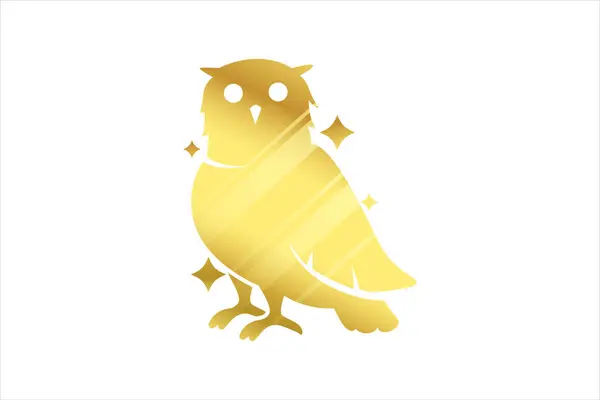Owl Laser Metallic Sticker Design — Stock Vector