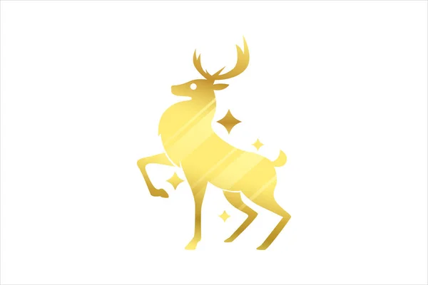 Deer Laser Metallic Sticker Design — Stock Vector