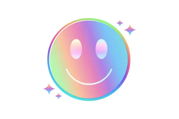 Smile Metal Hologram Sticker Design — Stock Vector