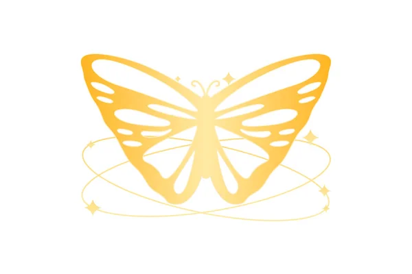 Butterfly Laser Metallic Sticker Design — Stock Vector