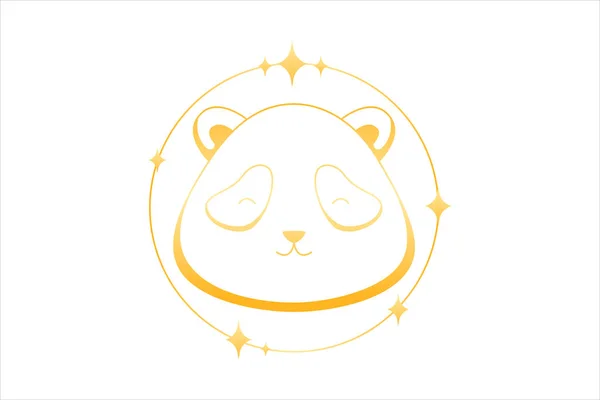 Panda Laser Metallic Sticker Design — Stock Vector