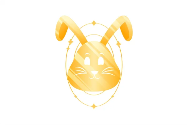 Bunny Laser Metalen Sticker Ontwerp — Stockvector
