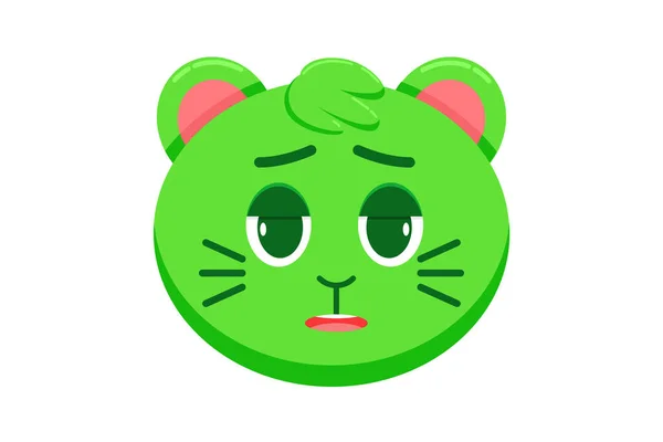 Cute Cat Expression Sticker Design — Stock Vector