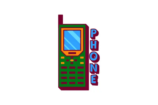 Telefon Retro Düz Etiket Tasarımı — Stok Vektör
