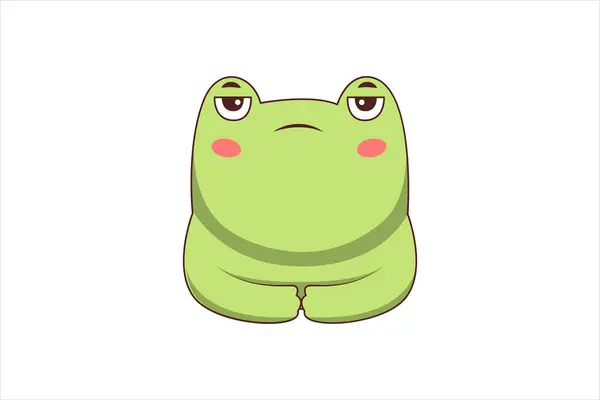 可爱青蛙有趣的平面贴纸设计 — 图库矢量图片