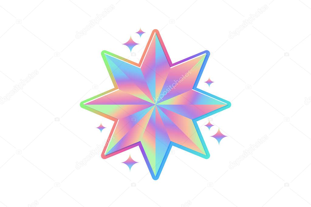 Star Metal Hologram Sticker Design