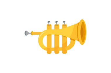 Trompet Müzikal Enstrüman Düz Yapıştırması Tasarımı