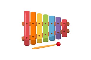 Ksilofon Müzik Enstrümanı Düz Etiket Tasarımı