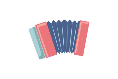 Akordiyon Müzik Enstrümanı Düz Etiket Tasarımı