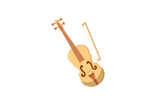 Violine Musikinstrument Flache Aufkleber Design — Stockvektor