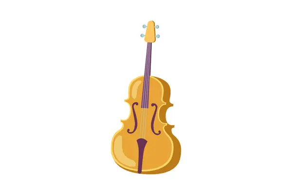 Cello Musical Instrument Flat Sticker Design — Stock Vector