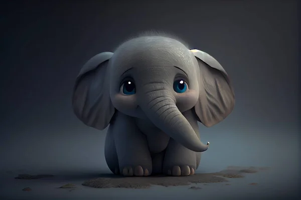 3d render of a cute elephant