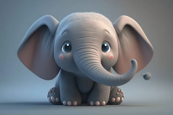 3d rendered illustration of cute elephant cartoon character